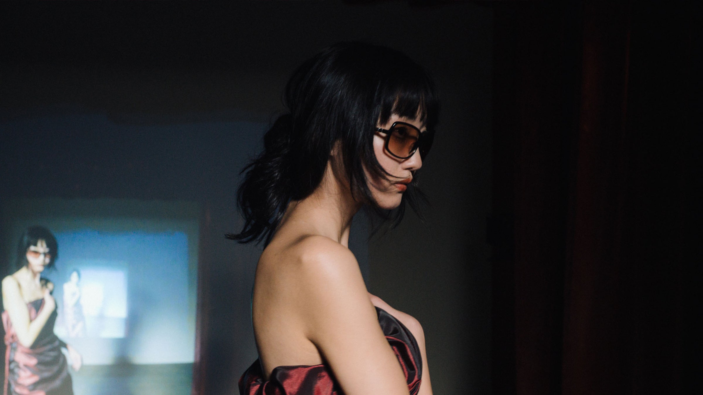 Models wearing contemporary sunglasses from the SS26 collection